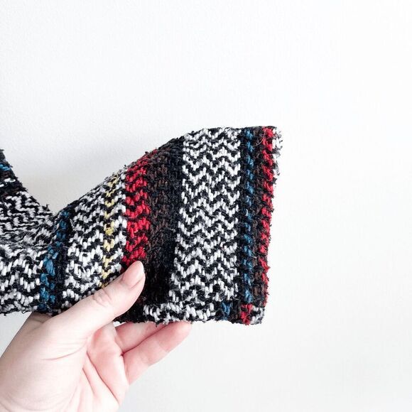 Baja Joe Men's Hooded Premium Woven Pullover Sweater Chevron Gray & Red Large - Picture 3 of 8